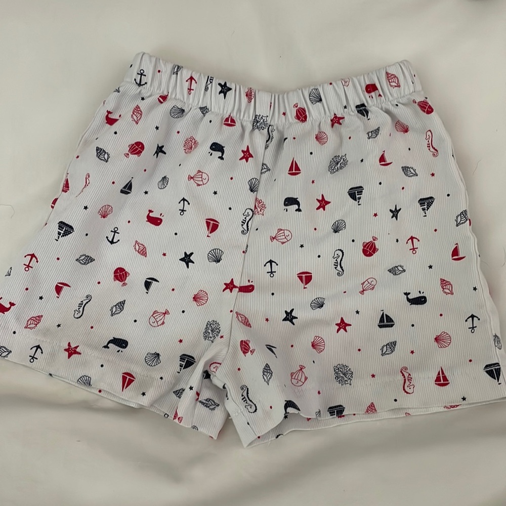 Mary & Grace Nautical Print Pique Shorts